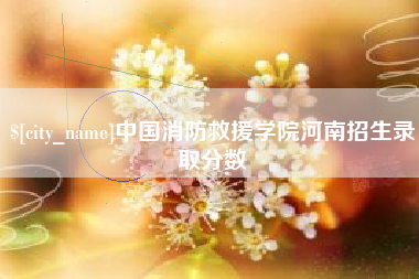 禹州中国消防救援学院河南招生录取分数