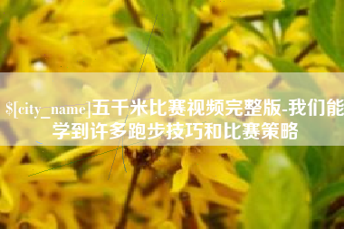 禹州五千米比赛视频完整版-我们能学到许多跑步技巧和比赛策略