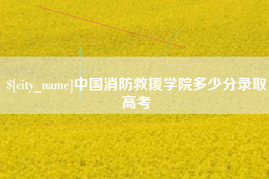 禹州中国消防救援学院多少分录取高考