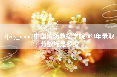 禹州中国消防救援学院2024年录取分数线是多少