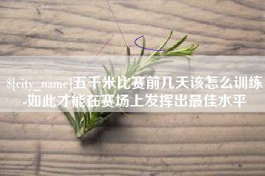 禹州五千米比赛前几天该怎么训练-如此才能在赛场上发挥出最佳水平