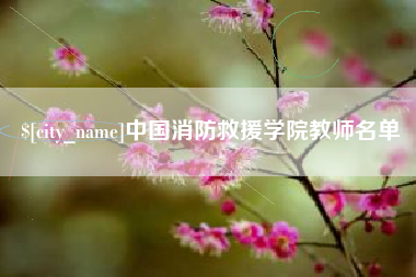 禹州中国消防救援学院教师名单