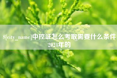 禹州中控证怎么考取需要什么条件2024年的