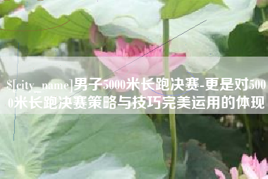 禹州男子5000米长跑决赛-更是对5000米长跑决赛策略与技巧完美运用的体现