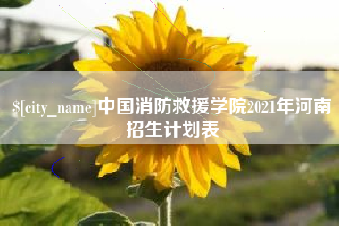 禹州中国消防救援学院2021年河南招生计划表