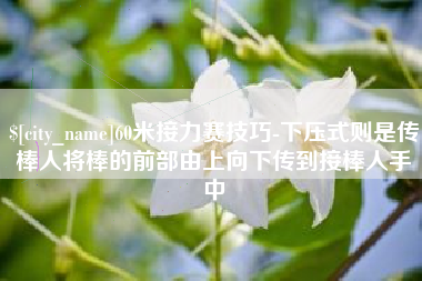 禹州60米接力赛技巧-下压式则是传棒人将棒的前部由上向下传到接棒人手中